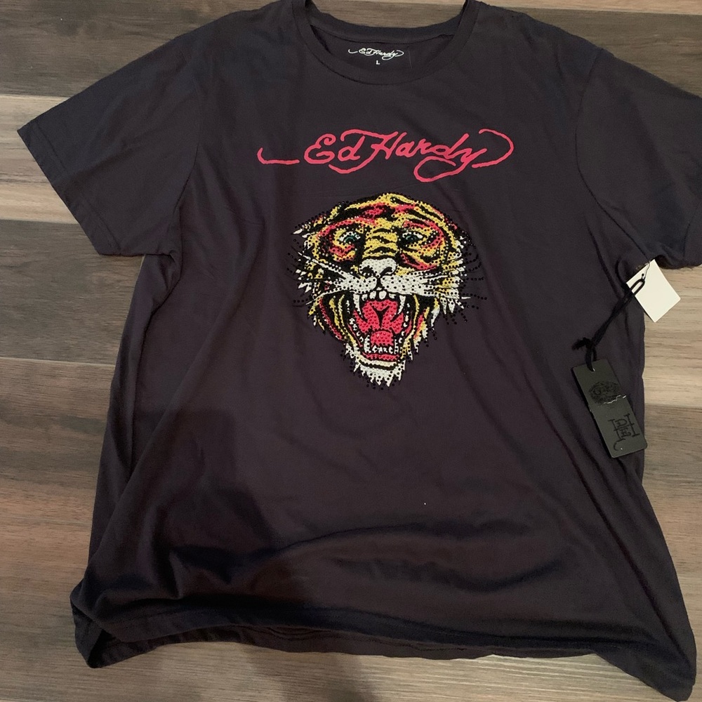 Ed Hardy Oversized bling tee